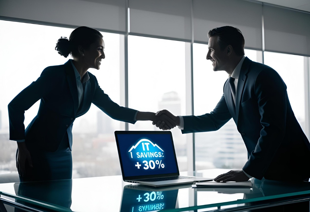 Happy client meeting